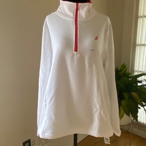 Nautical women's  white 1/4 Zip Sweatshirt NWT